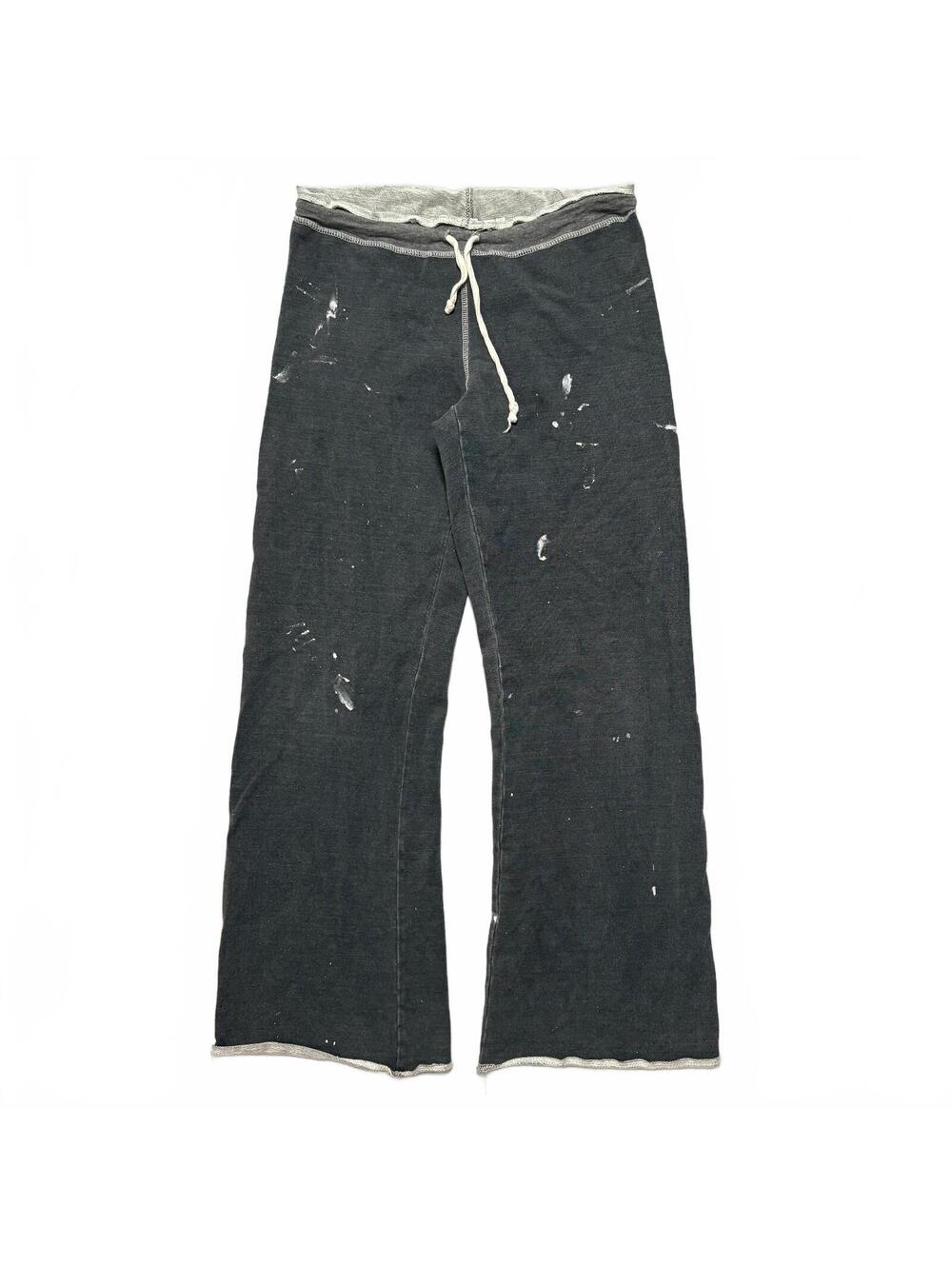 VTG Y2K Hush Paint Splattered Flare Sweatpants Women's M Gray Streetwear